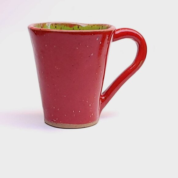 Ceramic Studio Coffee Mug Signed Joan G. Art Pottery Hand Thrown Red Glaze - Picture 5 of 13